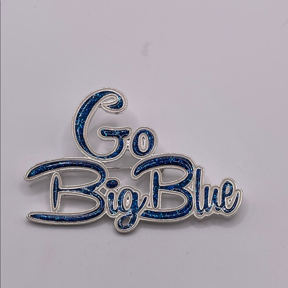 Jewelry - Blue and Silver 'Go Big Blue' Pin